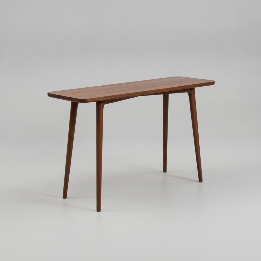 Slim solid wood console table
