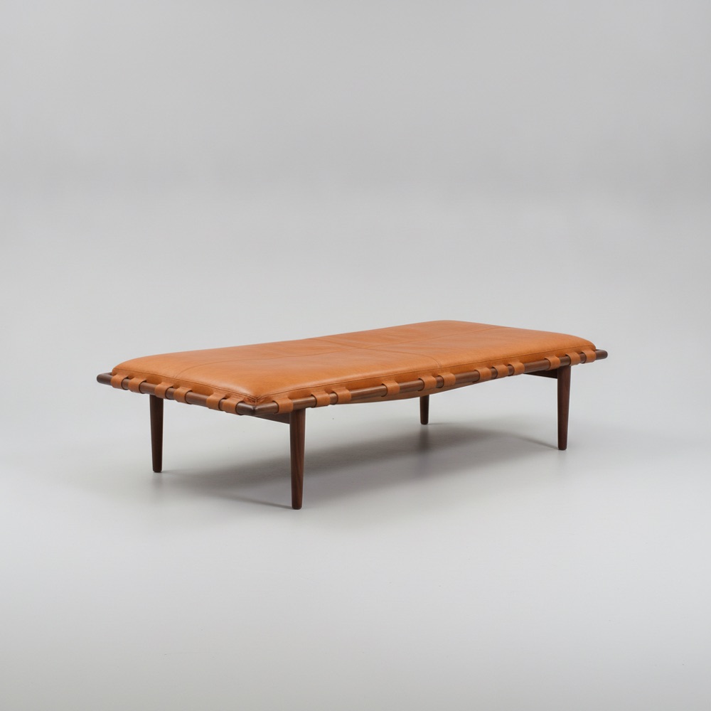 Cognac leather daybed