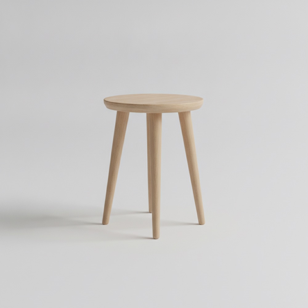 Small light-wood outdoor stool