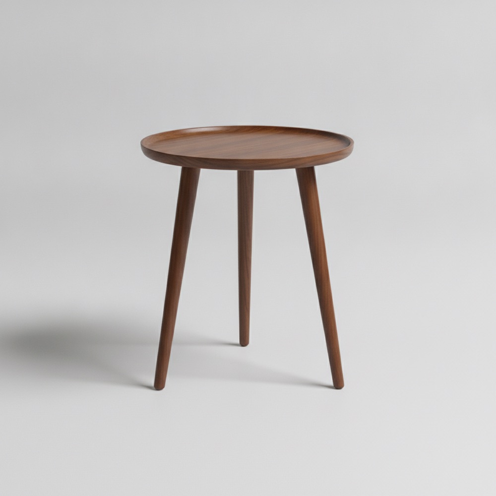 Solid walnut side table