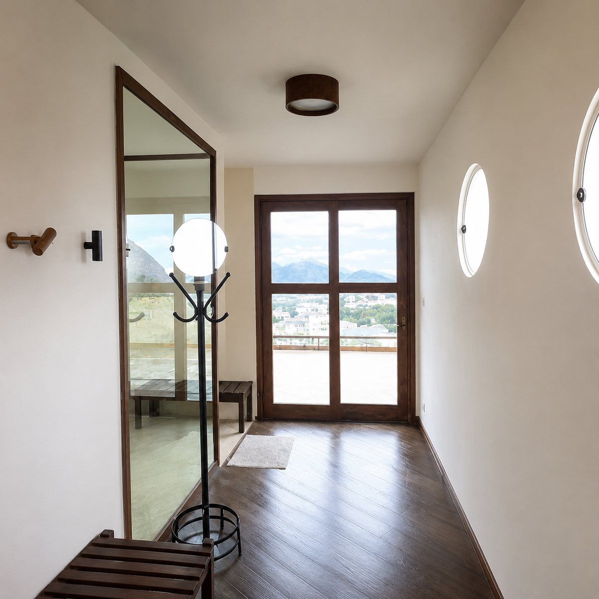 Hallway door leading out to the rooftop terrace