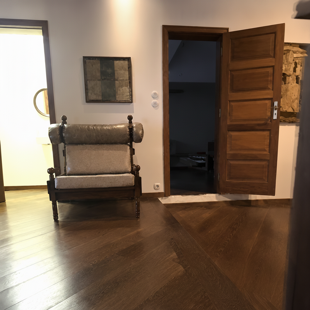 Upper landing with antique armchair