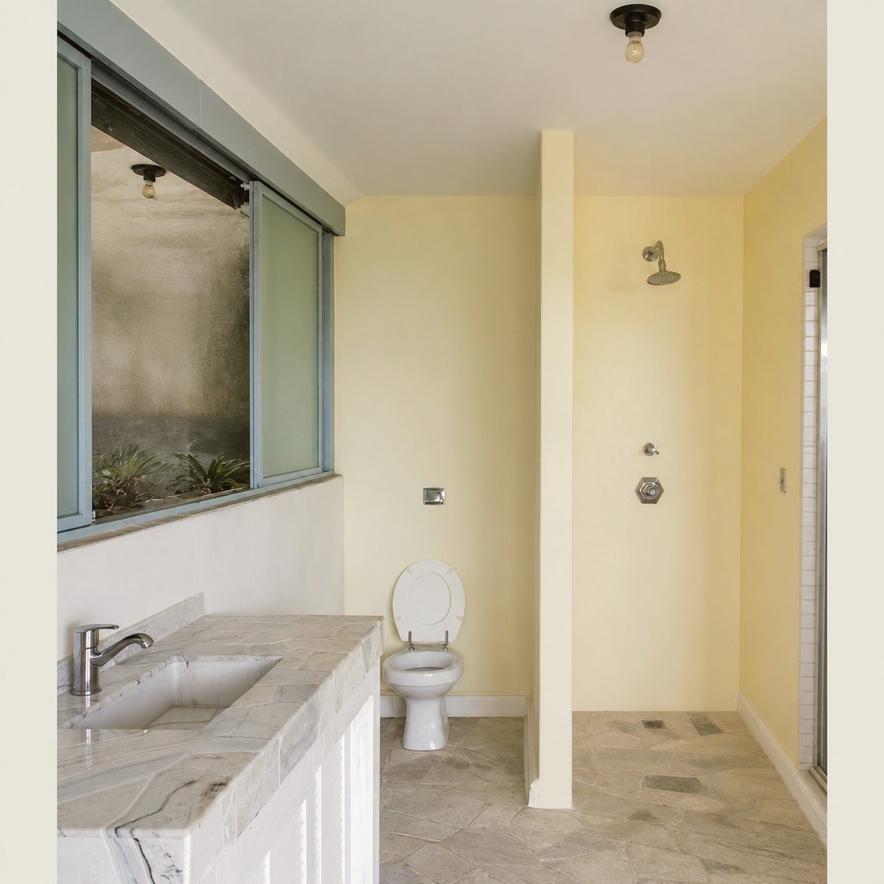 Finished open-plan bathroom