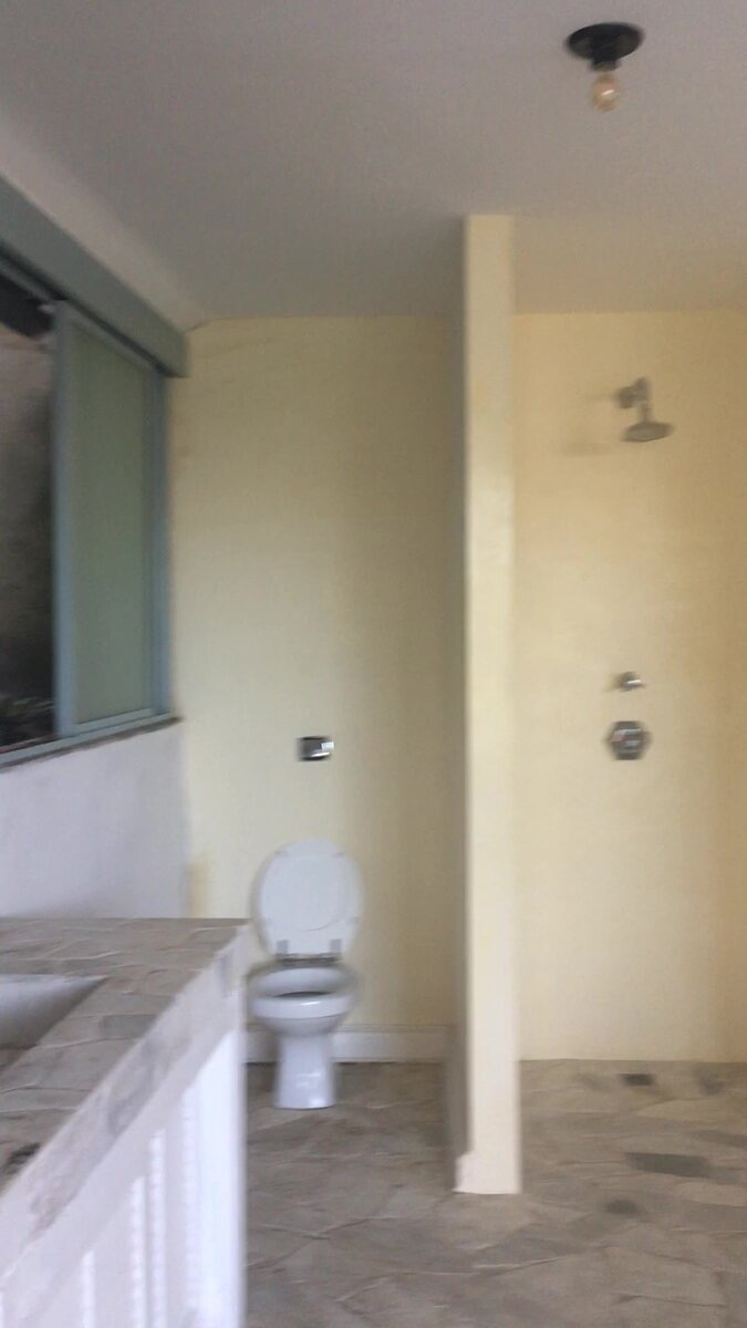 Bathroom with shower and window